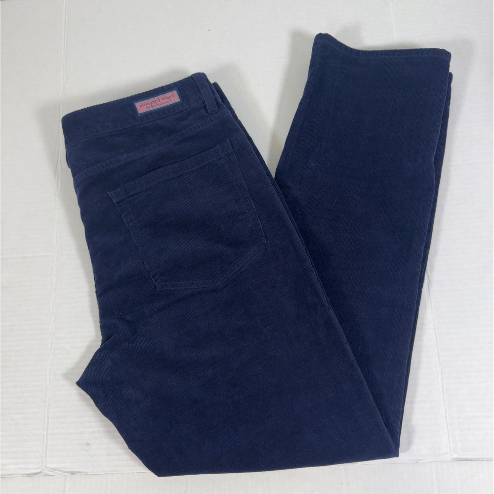 Vineyard Vines Corduroy Straight Leg 5-Pocket Pants Mens Navy Blue Academia Prep